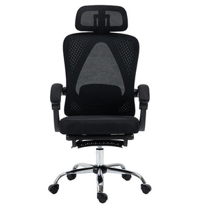 Καρέκλα γραφείου διευθυντή με υποπόδιο Titan  Premium Quality ύφασμα-mesh χρώμα μαύρο - Pakobazaar