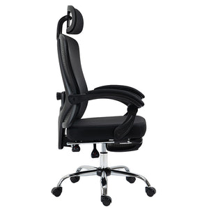 Καρέκλα γραφείου διευθυντή με υποπόδιο Titan  Premium Quality ύφασμα-mesh χρώμα μαύρο - Pakobazaar