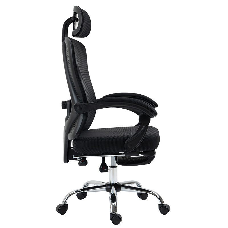 Καρέκλα γραφείου διευθυντή με υποπόδιο Titan  Premium Quality ύφασμα-mesh χρώμα μαύρο - Pakobazaar