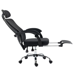 Καρέκλα γραφείου διευθυντή με υποπόδιο Titan  Premium Quality ύφασμα-mesh χρώμα μαύρο - Pakobazaar