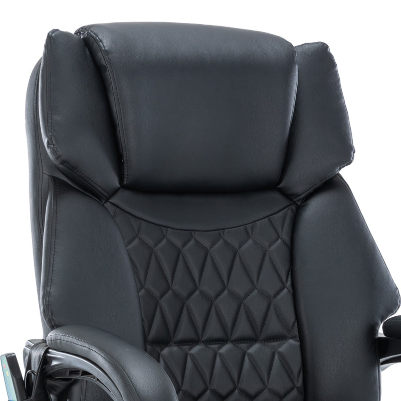 Καρέκλα γραφείου διευθυντή Thrive  Premium Quality μηχανισμός massage-θερμαινόμενη πλάτη pu μαύρο - Pakobazaar