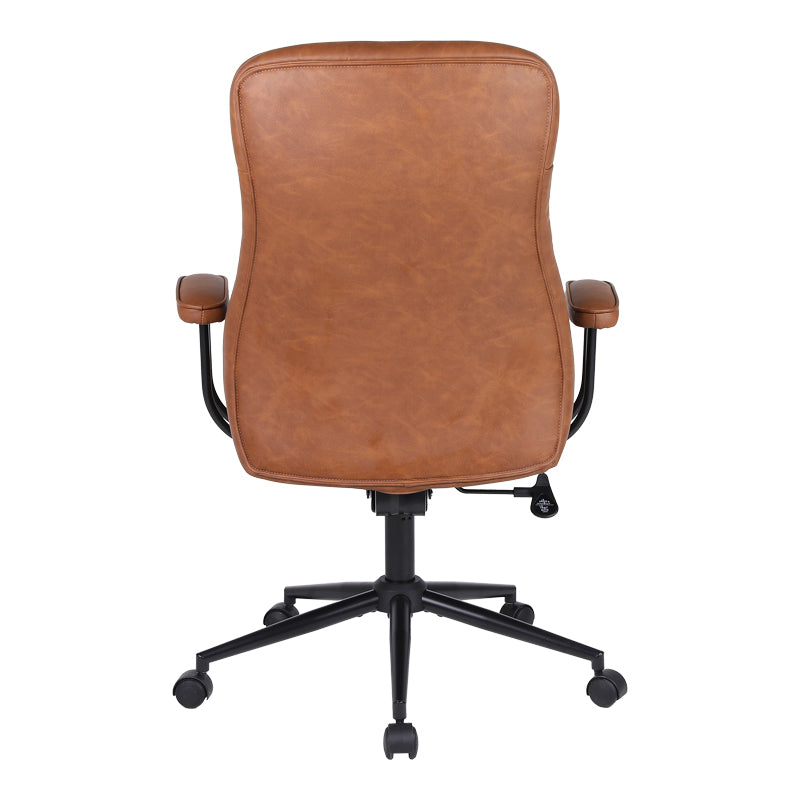 Καρέκλα γραφείου διευθυντή Philareti  καφέ PU 74x71,5x108-118εκ