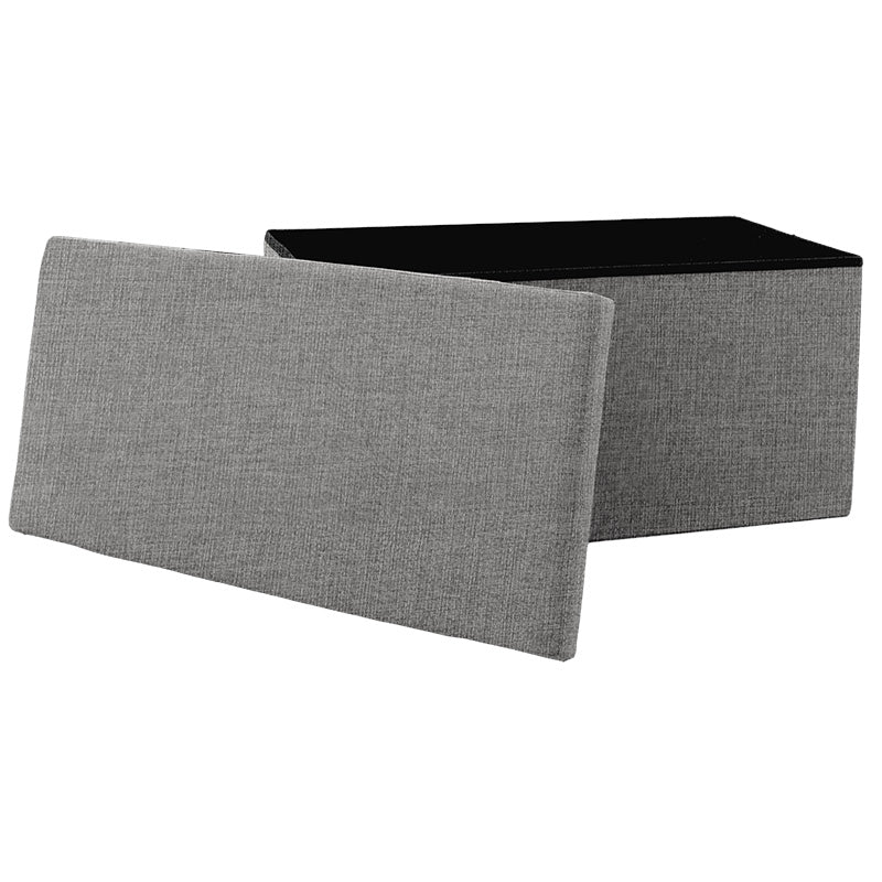 Σκαμπό-μπαούλο Greatness  ύφασμα γκρι 76x38x38εκ - Pakobazaar