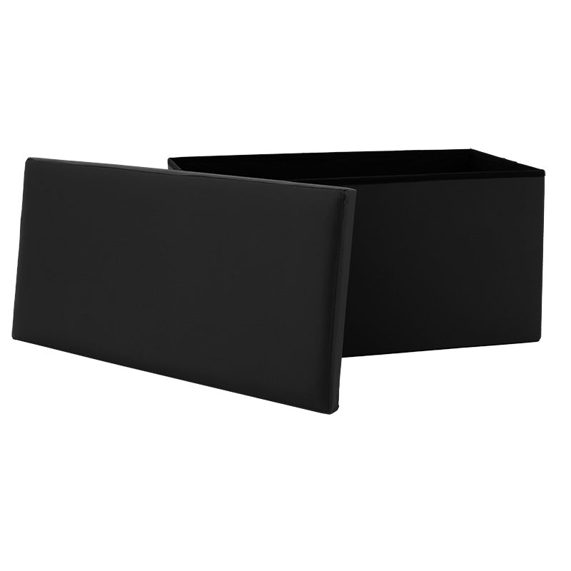 Σκαμπό-μπαούλο Cooperation  pu μαύρο 76x38x38εκ - Pakobazaar