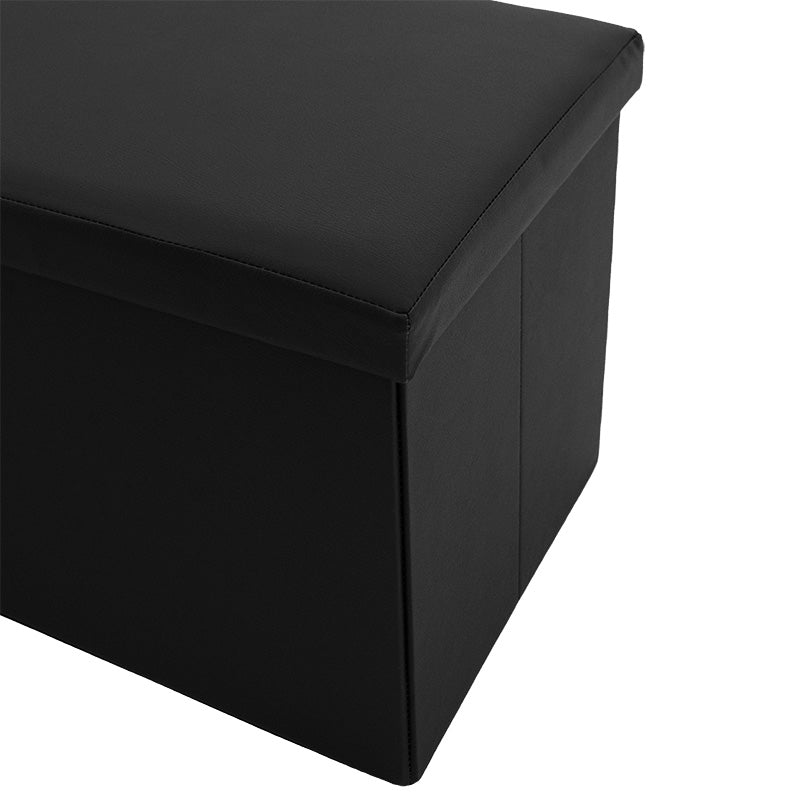 Σκαμπό-μπαούλο Cooperation  pu μαύρο 76x38x38εκ - Pakobazaar