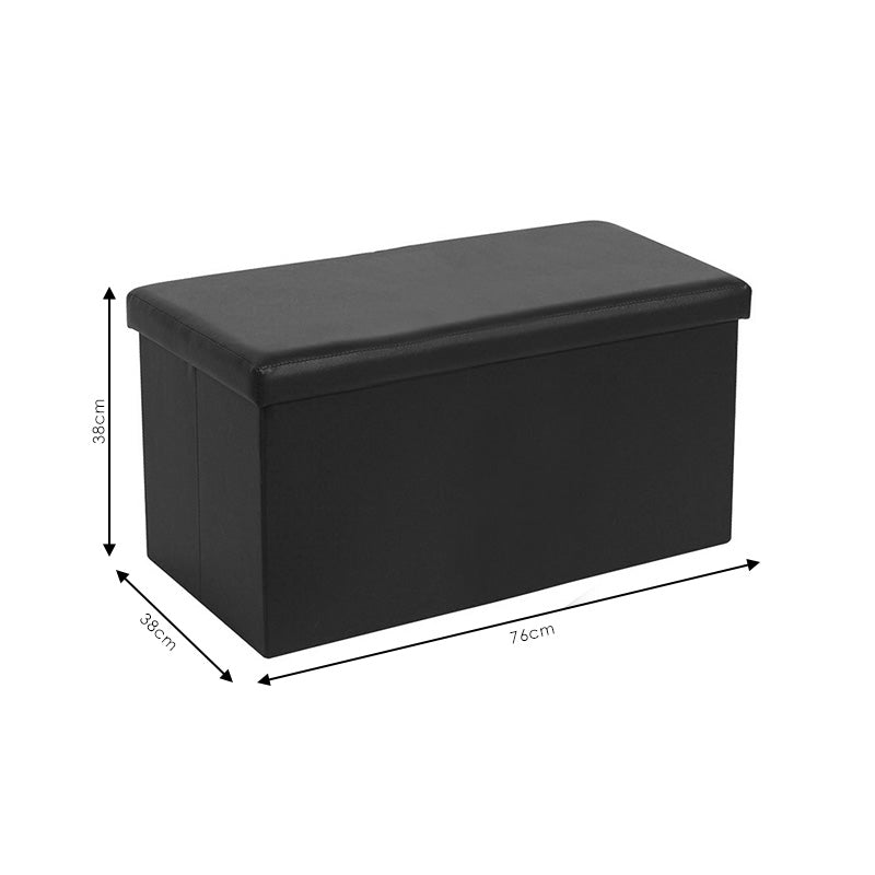 Σκαμπό-μπαούλο Cooperation  pu μαύρο 76x38x38εκ - Pakobazaar