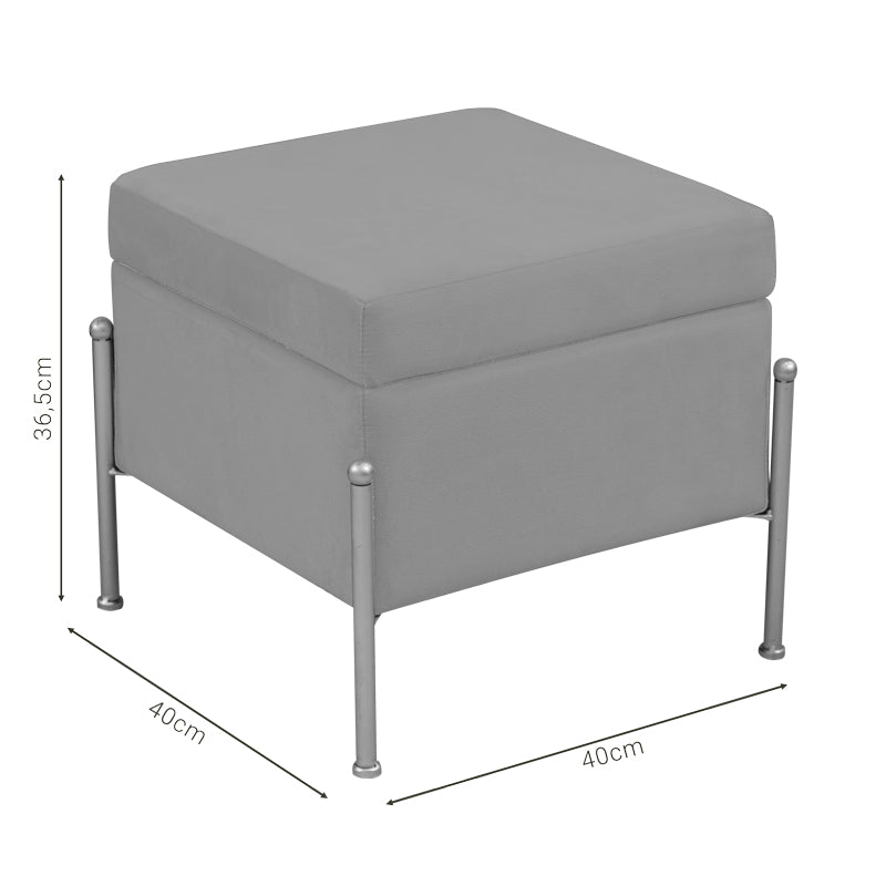 Σκαμπό-μπαούλο Panton  φυστικί-χρυσό 40x40x36.5εκ - Pakobazaar