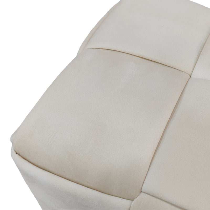 Σκαμπό Jisko  μπεζ βελούδο 38x38x40εκ - Pakobazaar