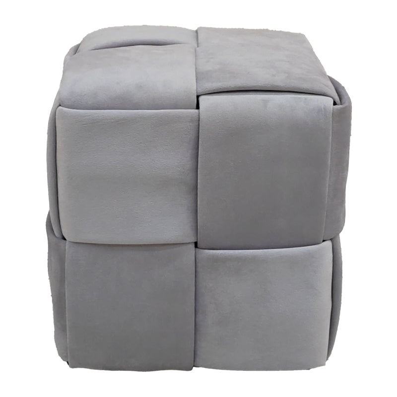 Σκαμπό Jisko  γκρι βελούδο 38x38x40εκ - Pakobazaar