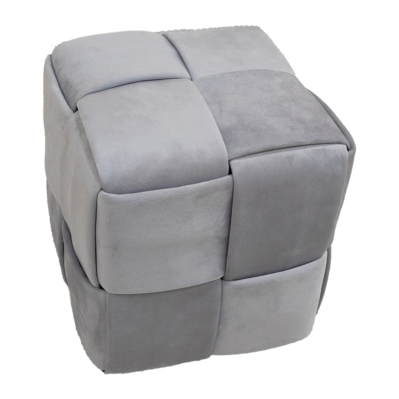 Σκαμπό Jisko  γκρι βελούδο 38x38x40εκ - Pakobazaar