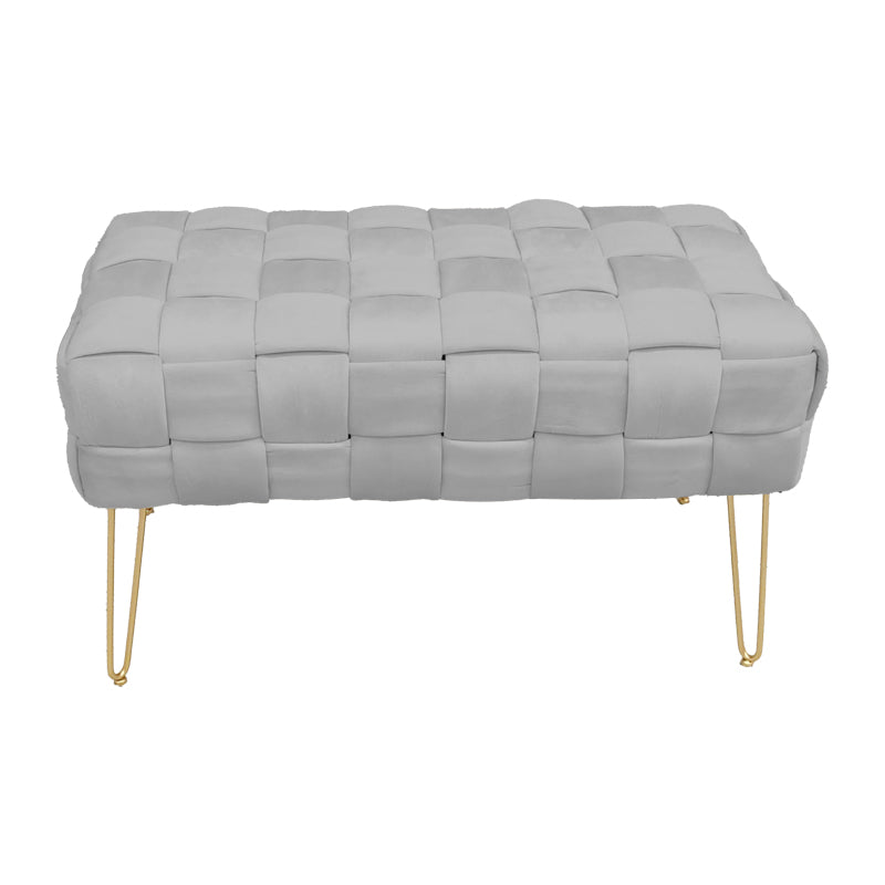 Σκαμπό Wenzo  γκρι βελούδο 82x43x46εκ - Pakobazaar