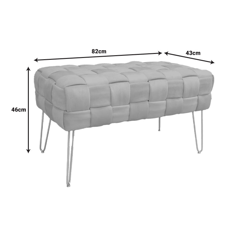 Σκαμπό Wenzo  γκρι βελούδο 82x43x46εκ - Pakobazaar