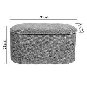Σκαμπό-μπαούλο Trebia  γκρι ύφασμα 76x38x38εκ - Pakobazaar