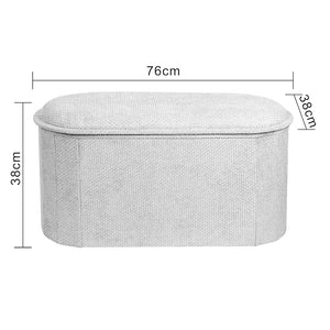Σκαμπό-μπαούλο Trebia  κρεμ ύφασμα 76x38x38εκ - Pakobazaar
