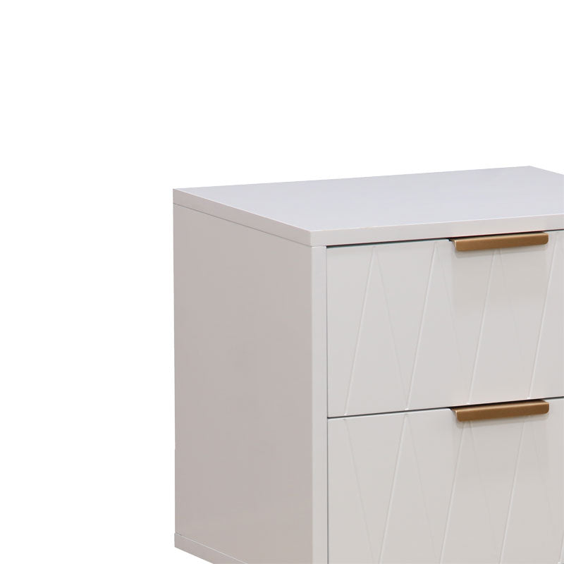 Κομοδίνο Culture  με 2 συρτάρια λευκό-χρυσό 40x35x52εκ - Image 3