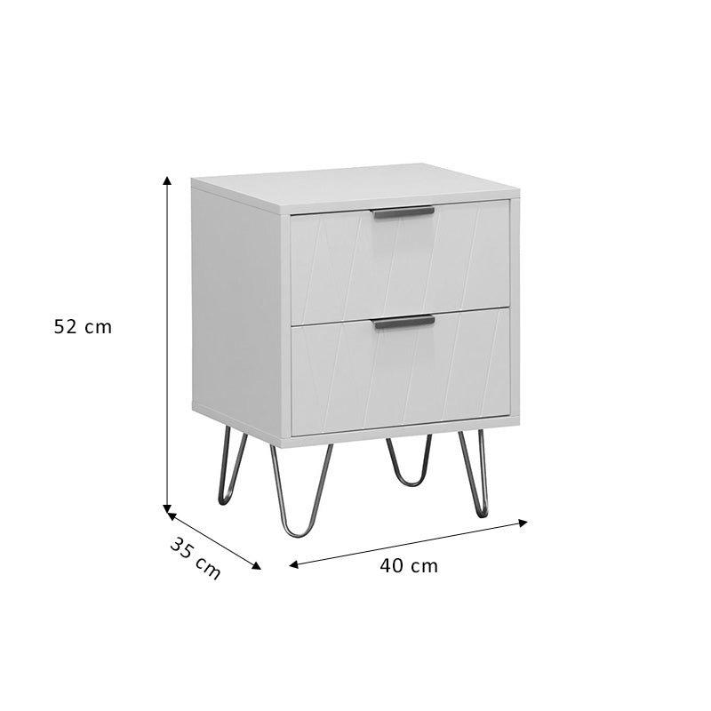 Κομοδίνο Culture  με 2 συρτάρια λευκό-χρυσό 40x35x52εκ - Image 5