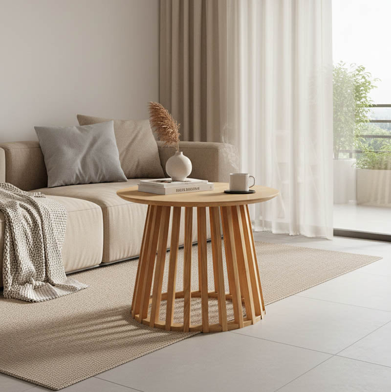 Τραπέζι σαλονιού Domonic  φυσικό Φ60x45εκ - Pakobazaar
