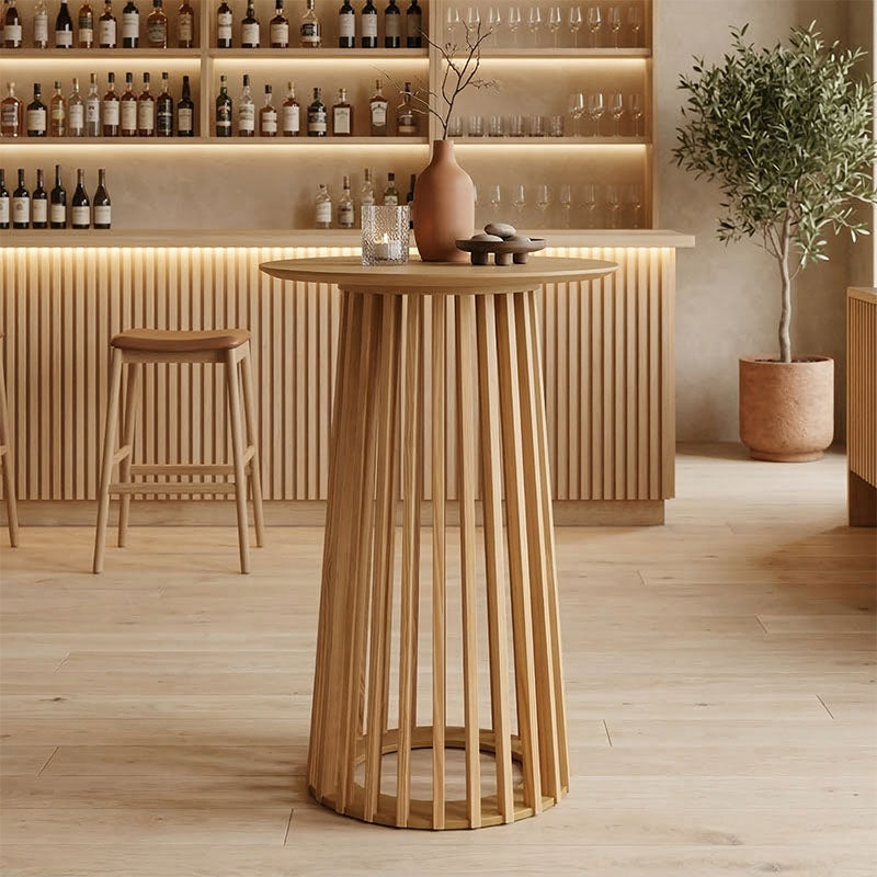 Τραπέζι μπαρ Domonic  mdf φυσικό Φ60x105εκ - Pakobazaar