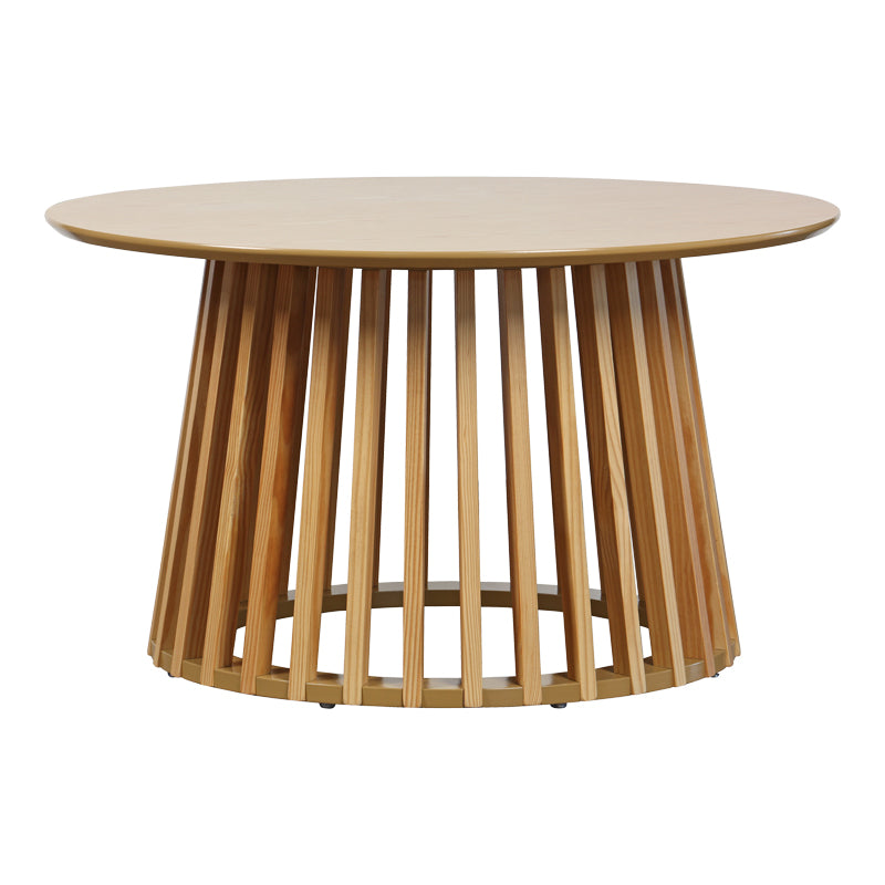 Τραπέζι σαλονιού Domonic  mdf/pw σε φυσική απόχρωση Φ80x45εκ - Image 2