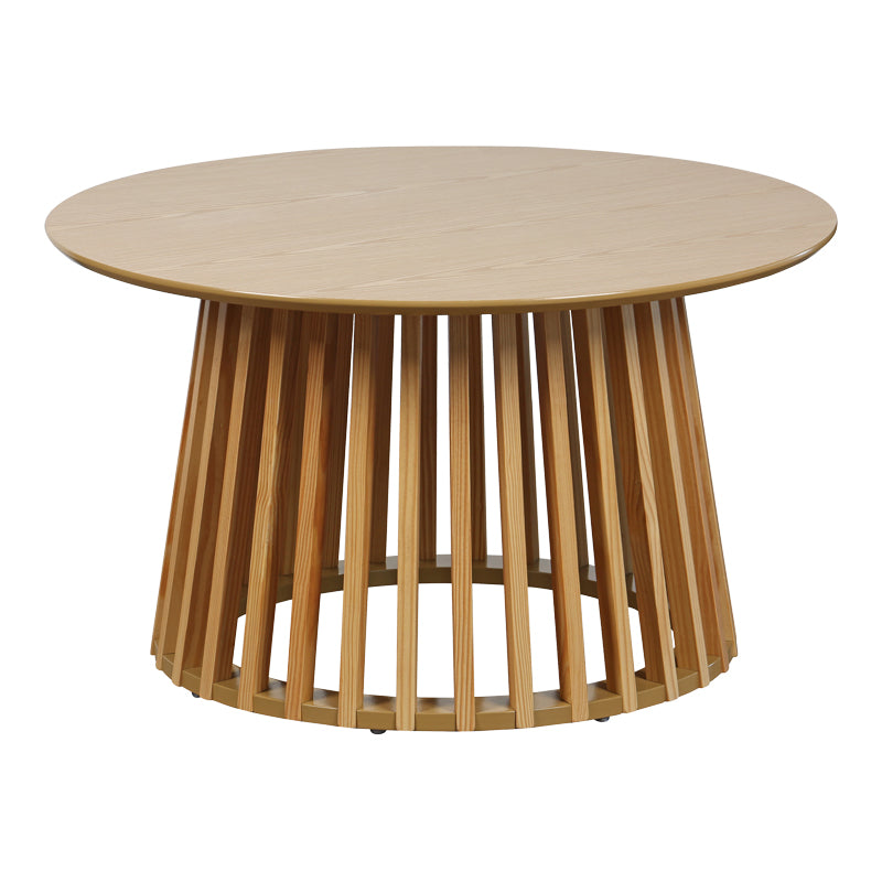 Τραπέζι σαλονιού Domonic  mdf/pw σε φυσική απόχρωση Φ80x45εκ - Image 3