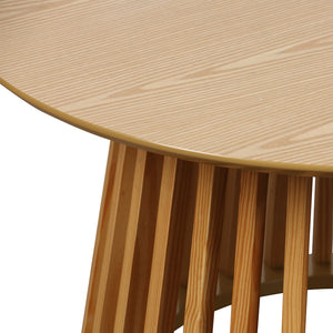 Τραπέζι σαλονιού Domonic  mdf/pw σε φυσική απόχρωση Φ80x45εκ - Image 4