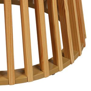 Τραπέζι σαλονιού Domonic  mdf/pw σε φυσική απόχρωση Φ80x45εκ - Image 5