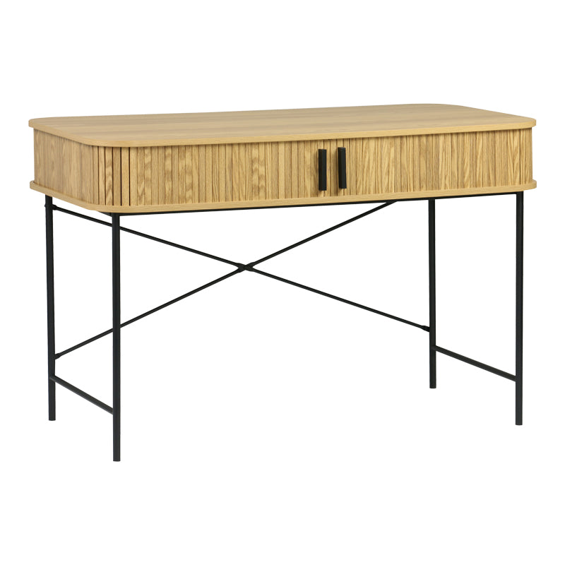 Γραφείο εργασίας Scandi  MDF/Metal σε φυσική απόχρωση με μεταλλικά μαύρα πόδια 120x60x76,5εκ - Pakobazaar