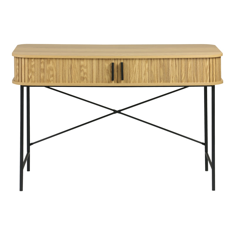 Γραφείο εργασίας Scandi  MDF/Metal σε φυσική απόχρωση με μεταλλικά μαύρα πόδια 120x60x76,5εκ - Pakobazaar