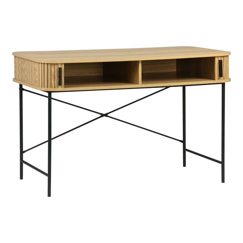 Γραφείο εργασίας Scandi  MDF/Metal σε φυσική απόχρωση με μεταλλικά μαύρα πόδια 120x60x76,5εκ - Pakobazaar