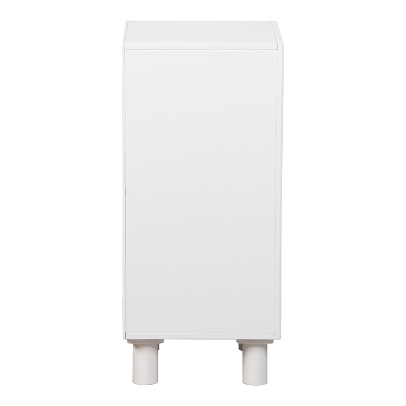 Κομοδίνο Emersi  MDF σε λευκή απόχρωση 40x32x70εκ - Pakobazaar