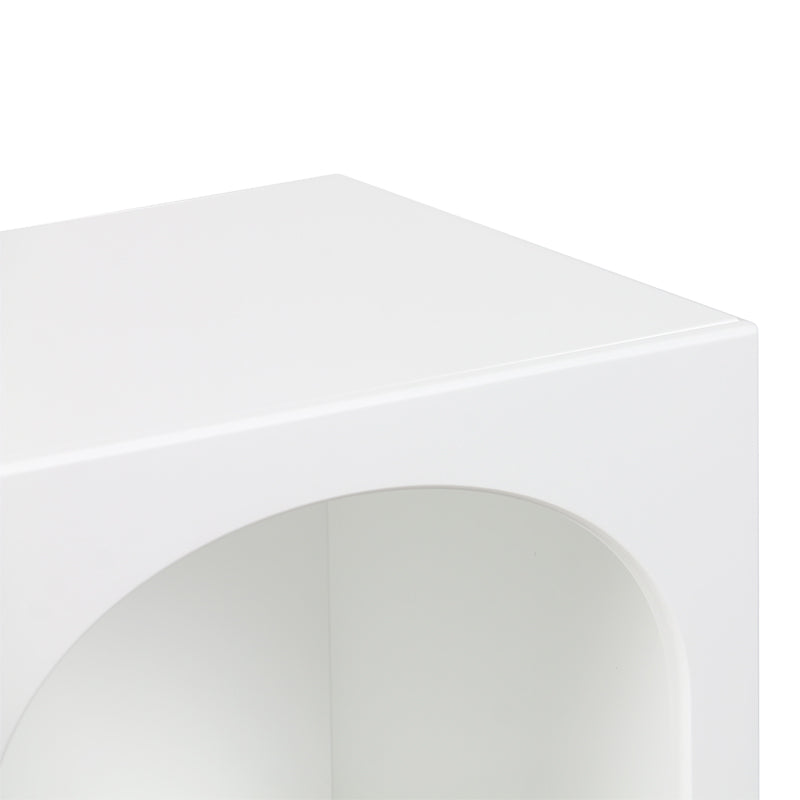 Κομοδίνο Emersi  MDF σε λευκή απόχρωση 40x32x70εκ - Pakobazaar