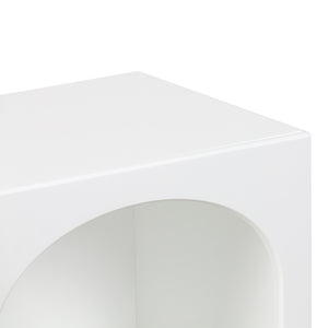 Κομοδίνο Emersi  MDF σε λευκή απόχρωση 40x32x70εκ - Pakobazaar