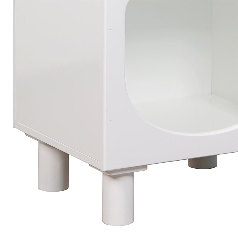 Κομοδίνο Emersi  MDF σε λευκή απόχρωση 40x32x70εκ - Pakobazaar
