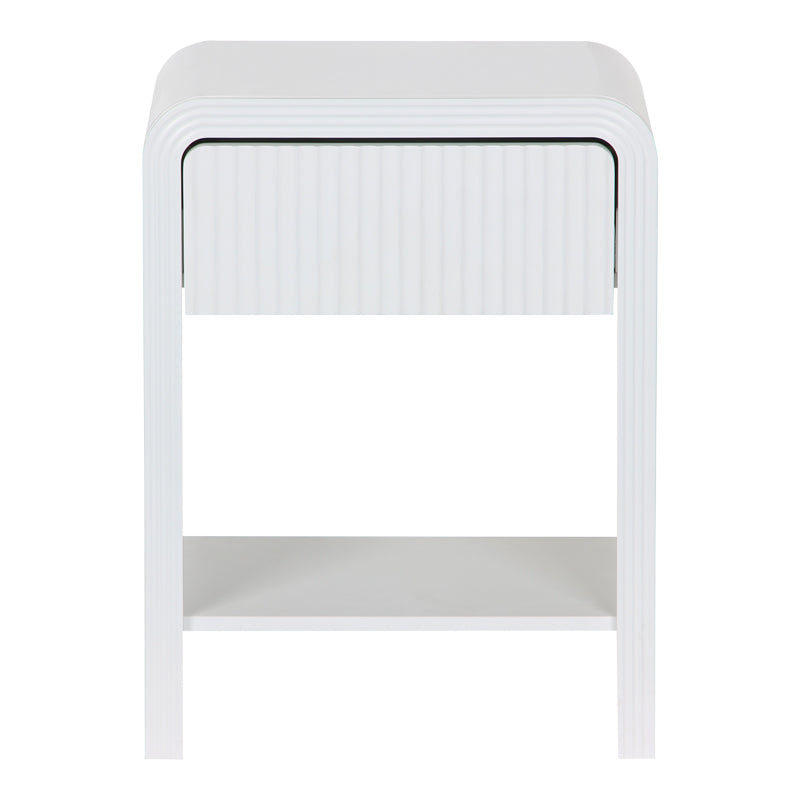 Κομοδίνο Zeplen  MDF σε λευκή απόχρωση 40x30x53εκ - Pakobazaar