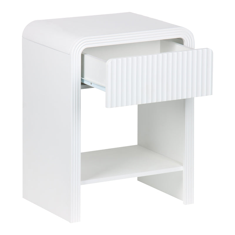 Κομοδίνο Zeplen  MDF σε λευκή απόχρωση 40x30x53εκ - Pakobazaar