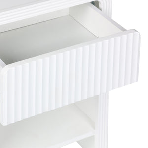 Κομοδίνο Zeplen  MDF σε λευκή απόχρωση 40x30x53εκ - Pakobazaar