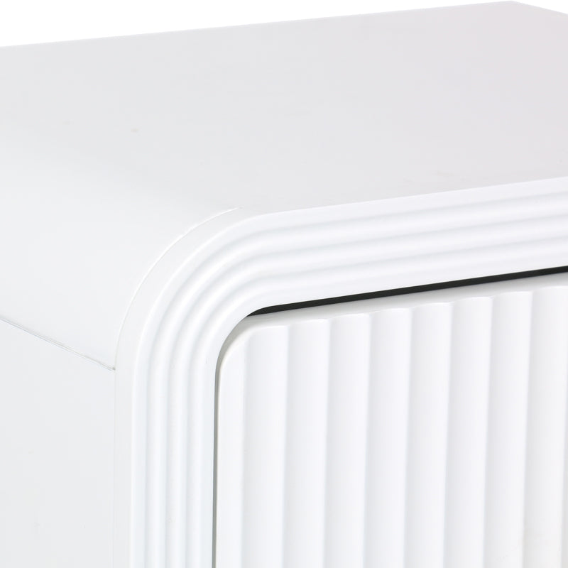 Κομοδίνο Zeplen  MDF σε λευκή απόχρωση 40x30x53εκ - Pakobazaar