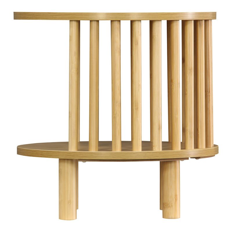 Κομοδίνο Nodial  MDF/Bamboo σε φυσική απόχρωση Φ40x40εκ - Image 2