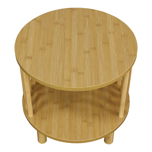 Κομοδίνο Nodial  MDF/Bamboo σε φυσική απόχρωση Φ40x40εκ - Image 4