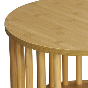 Κομοδίνο Nodial  MDF/Bamboo σε φυσική απόχρωση Φ40x40εκ - Image 5
