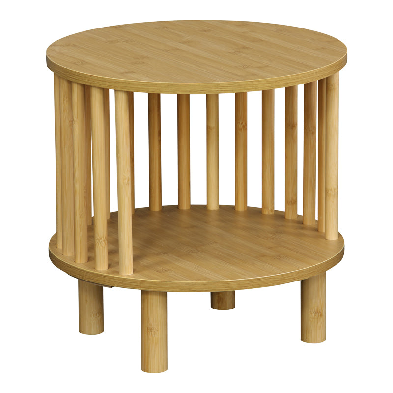 Κομοδίνο Nodial  MDF/Bamboo σε φυσική απόχρωση Φ40x40εκ - Image 1