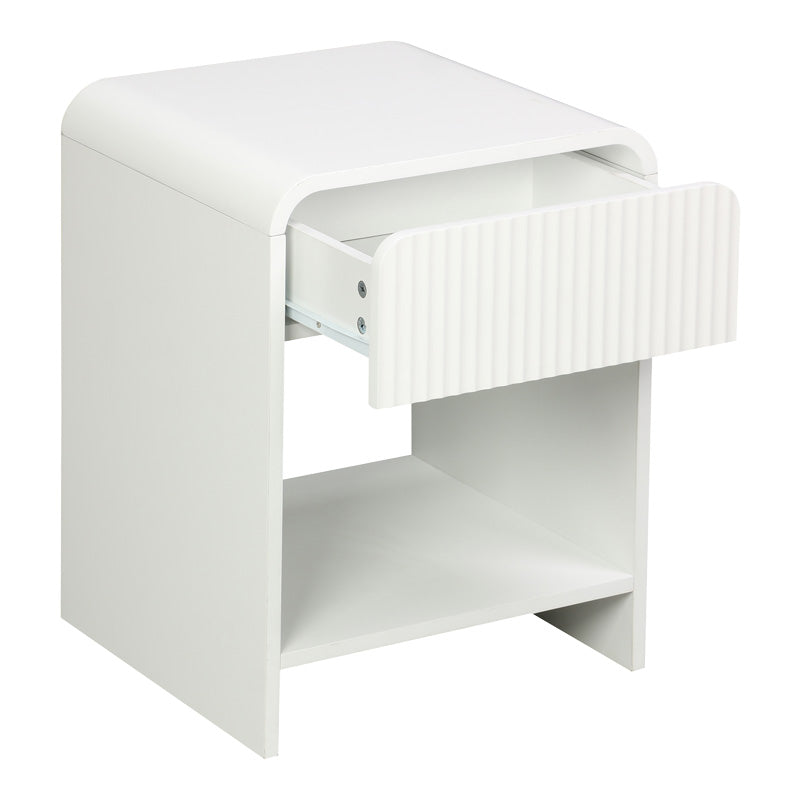 Κομοδίνο Lemperto  MDF σε λευκή απόχρωση 40x40x53εκ - Pakobazaar