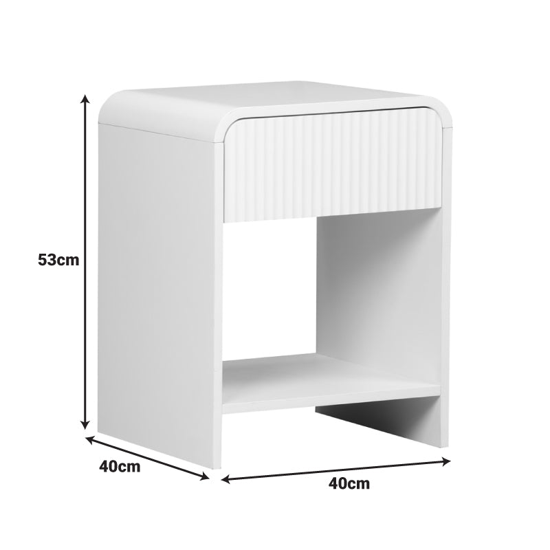 Κομοδίνο Lemperto  MDF σε λευκή απόχρωση 40x40x53εκ - Pakobazaar
