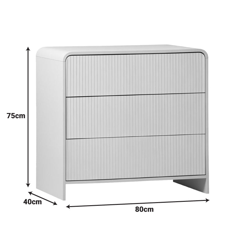 Συρταριέρα Zeplen  MDF σε λευκή απόχρωση 80x40x75εκ - Pakobazaar