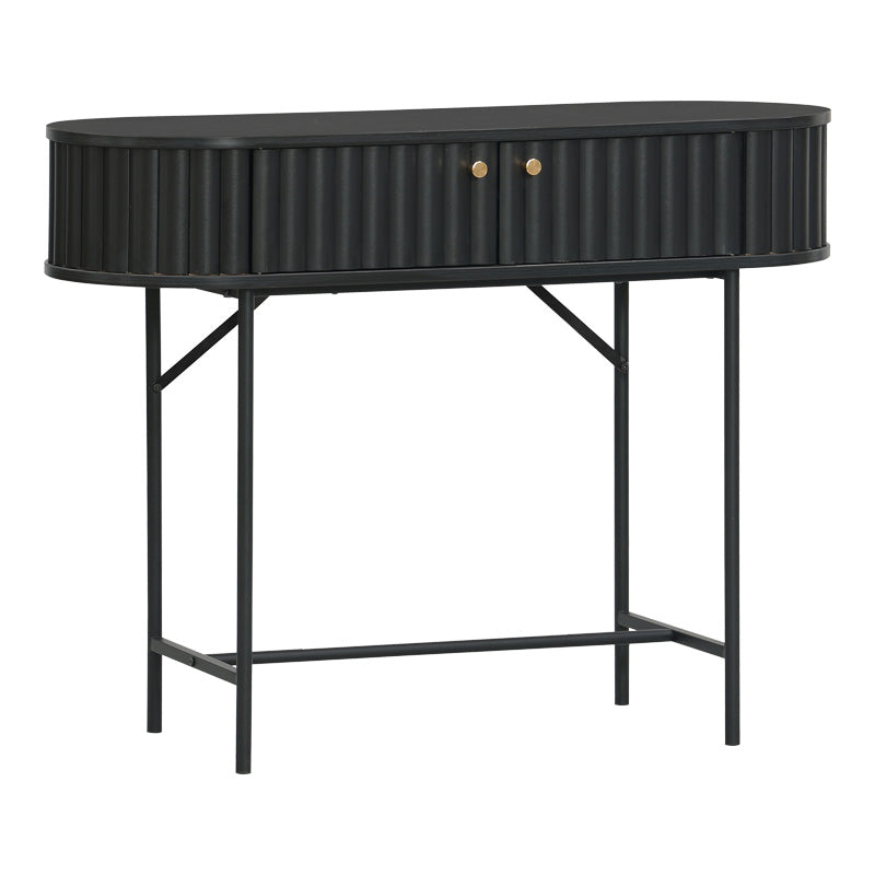 Κονσόλα Zakro  MDF-μέταλλο σε μαύρη απόχρωση 100x35x75εκ - Pakobazaar