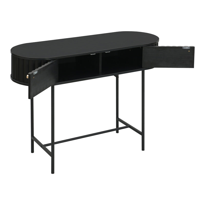 Κονσόλα Zakro  MDF-μέταλλο σε μαύρη απόχρωση 100x35x75εκ - Pakobazaar