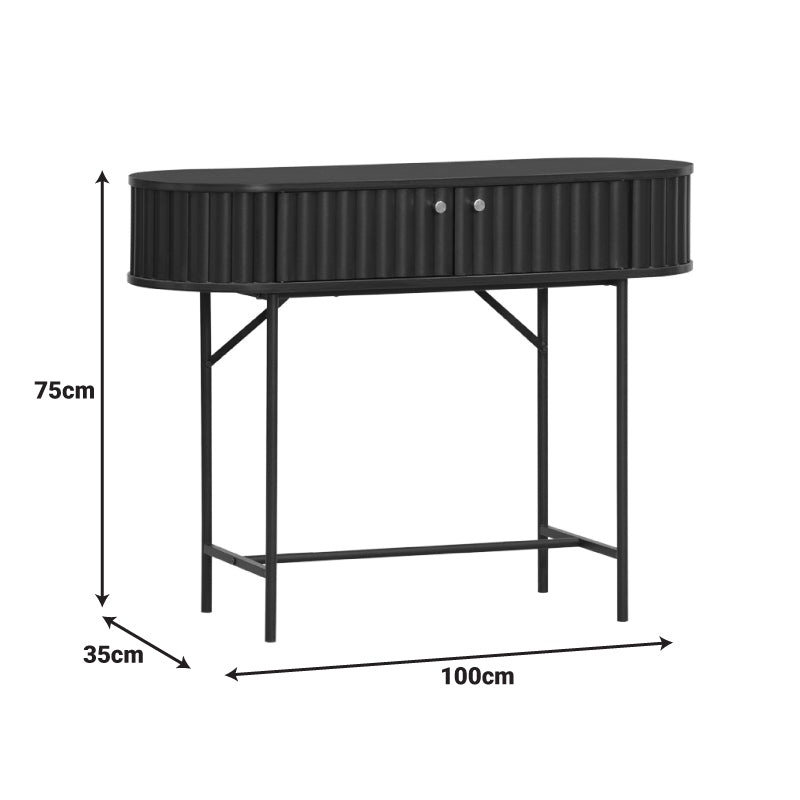 Κονσόλα Zakro  MDF-μέταλλο σε μαύρη απόχρωση 100x35x75εκ - Pakobazaar