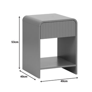 Κομοδίνο Lemperto  MDF σε γκρι απόχρωση 40x40x53εκ - Pakobazaar