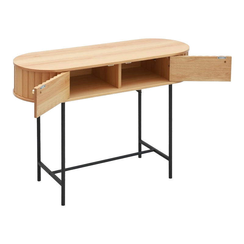 Κονσόλα Zakro  MDF-μέταλλο σε oak απόχρωση 80x30x70εκ - Image 3