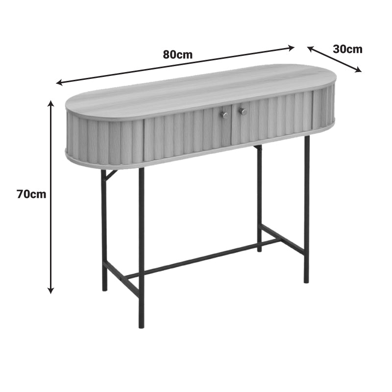 Κονσόλα Zakro  MDF-μέταλλο σε oak απόχρωση 80x30x70εκ - Image 4